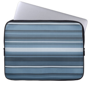 Grey-blue stripes laptop sleeve