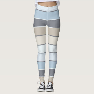 Grey blue stripes leggings