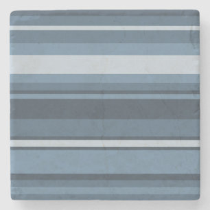 Grey-blue stripes stone coaster