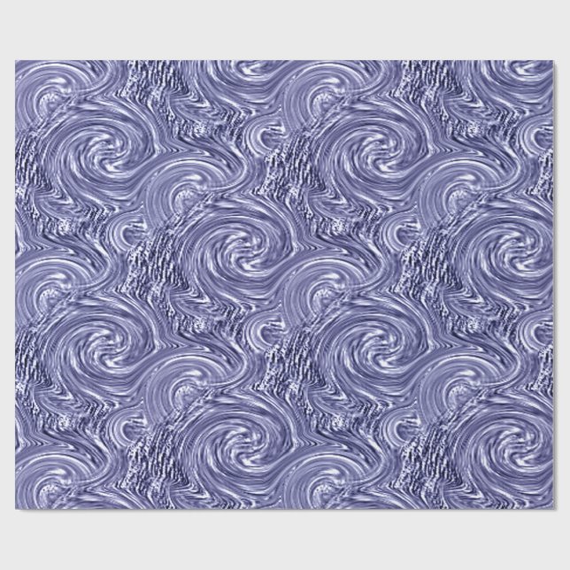 Grey Blue Swirl Wrapping Paper (Flat)