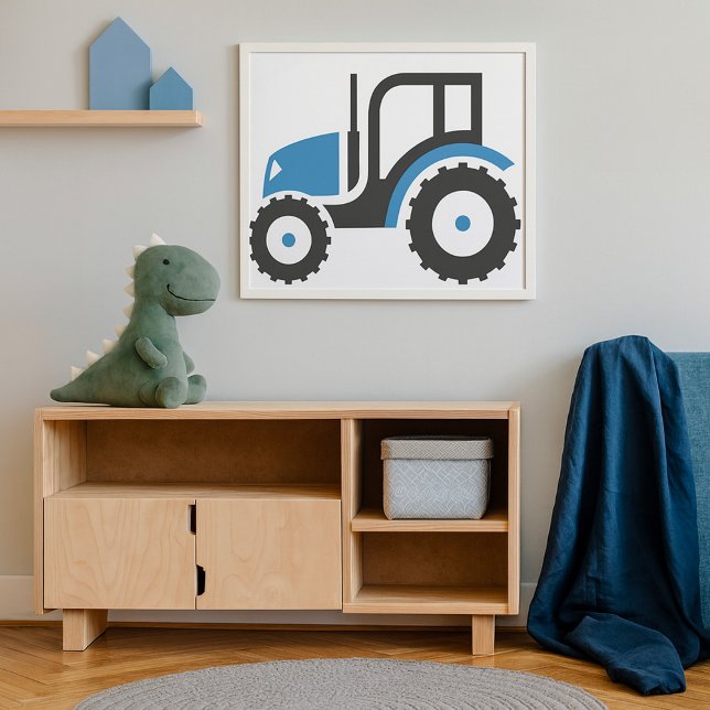 Grey Blue Tractor Poster (Creator Uploaded)