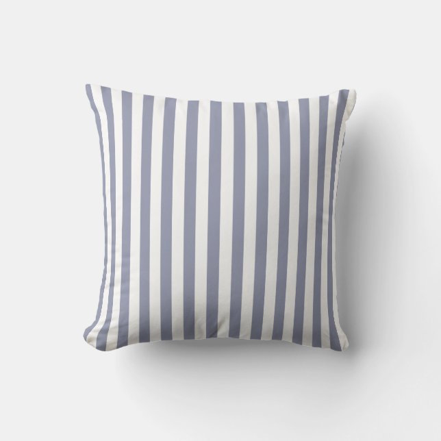 Grey-Blue Vertical Stripes; Striped Cushion (Front)