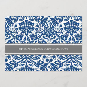 Grey Blue Wedding Vow Renewal Invitation