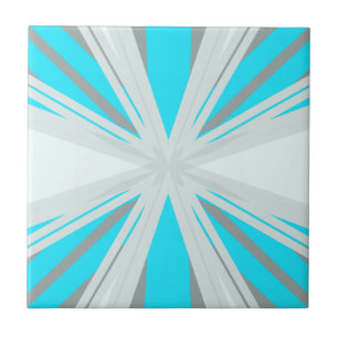 Grey Blue White Winter Christmas Snowflake Star Tile