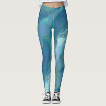 Grey Blue "Write on the Edge" Patterned Leggings