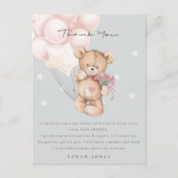 Grey Blush Bear Bearly Wait Balloon Baby Shower