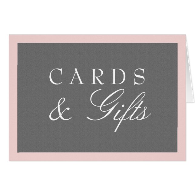 Grey & Blush Pink Cards & Gifts Wedding (Front Horizontal)