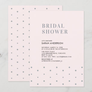 Grey & Blush Pink Chic Modern Bridal Shower Invitation