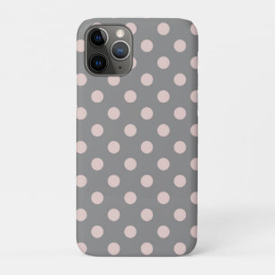 Grey & Blush Pink Polka Dots Dot Modern iPhone 11 Pro Case