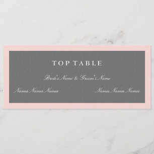 Grey & Blush Pink Top Table Plan Card