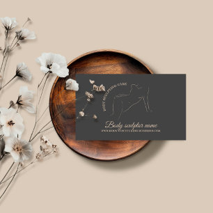 Grey Body Sculpting & Contouring Spa Services Business Card