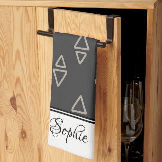 Grey Boho Personalised  Tea Towel