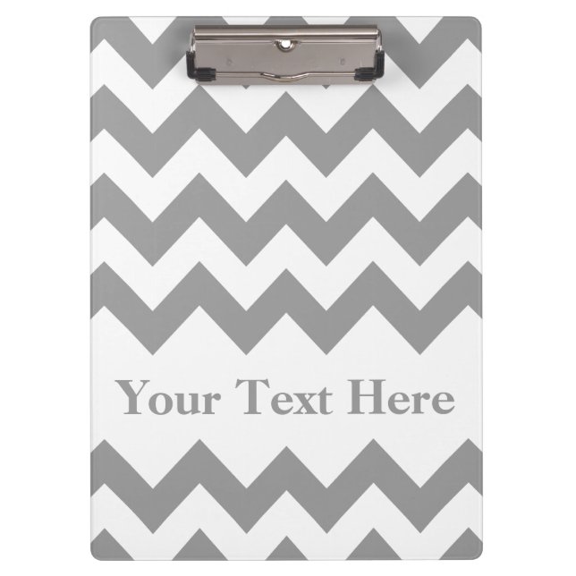Grey Bold Chevron with customisable text Clipboard (Front)