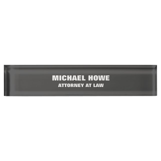 Grey Bold Legible Professional Trendy Modern Nameplate (Front)