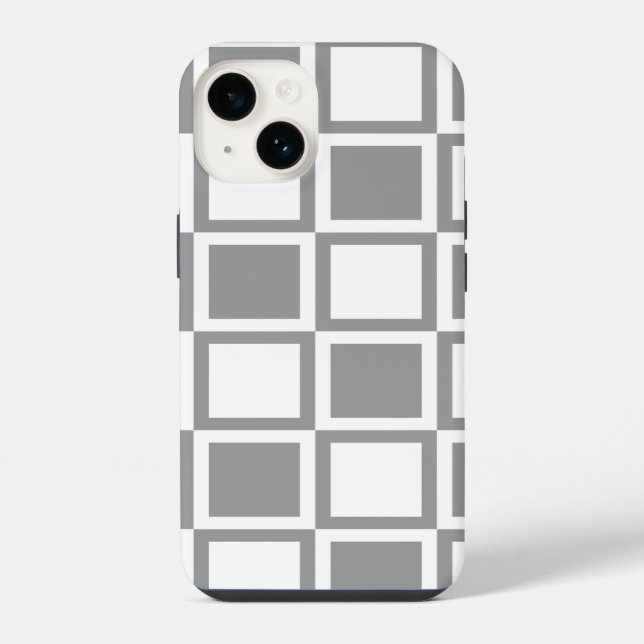 Grey Bold Mod Squares iPhone Case (Back)
