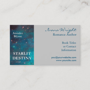 Grey Book Cover Author Business Card