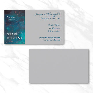 Grey Book Cover Author Business Card