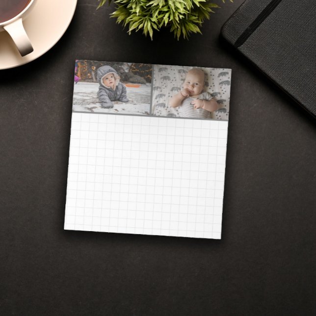Grey Border 2 Photos Grid Pattern Notepad (Creator Uploaded)