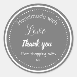 Grey border design business stickers