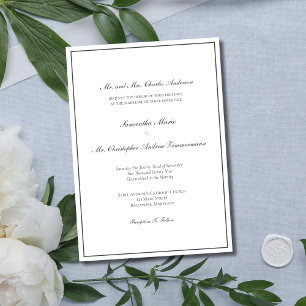 Grey Border Minimalist Traditional Formal Elegant  Invitation