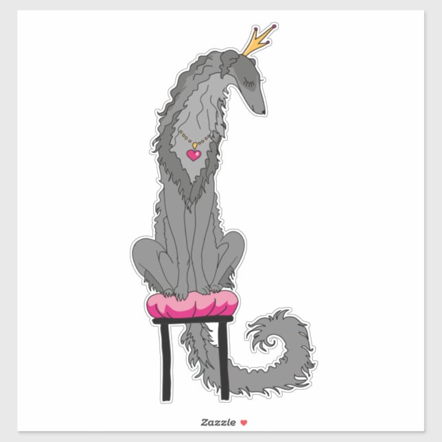 Grey Borzoi Die Cut Vinyl Sticker (Sheet)