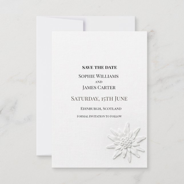 Grey Botanical Wedding Save The Date (Front)