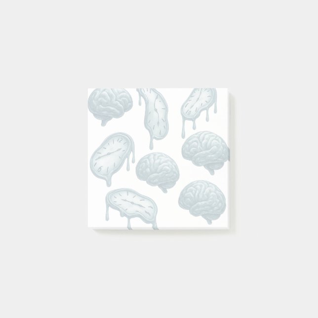 Grey Brains and Melting Clocks Post-it Notes (Front)