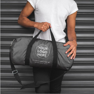 Grey Branded Business Logo Promotional Swag  Duffle Bag
