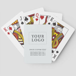 Grey Branded Custom Business Logo Promotional Playing Cards