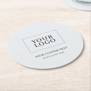 Grey Branded Custom Business Logo Promotional Round Paper Coaster