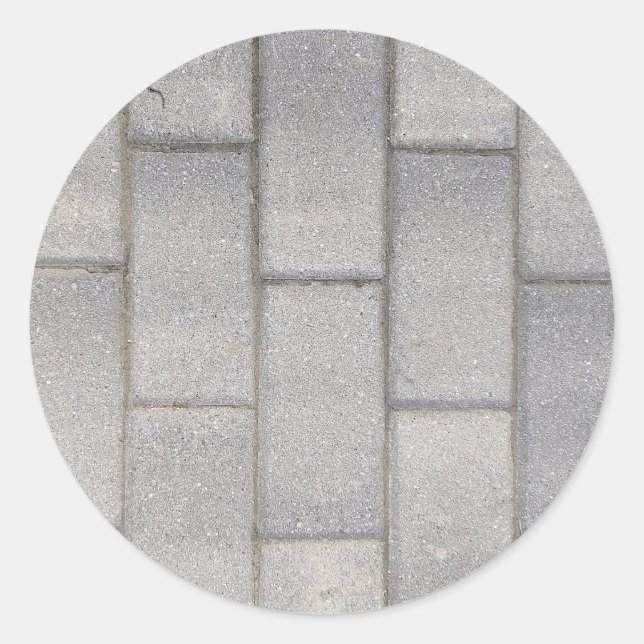 Grey Brick Cement Sidewalk  Classic Round Sticker (Front)