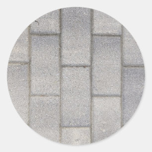 Grey Brick Cement Sidewalk  Classic Round Sticker