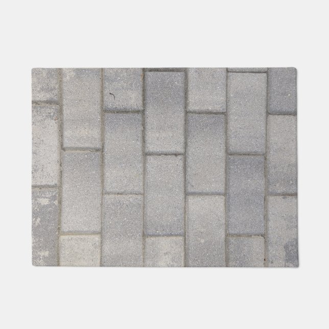 Grey Brick Cement Sidewalk Doormat (Front)