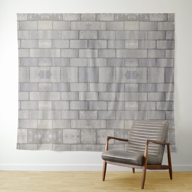 Grey Brick Cement Sidewalk Tapestry (In Situ (Horizontal))