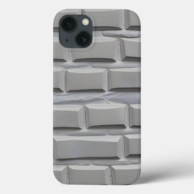 Grey Brick Design iPhone Case Minimal Style (Back)
