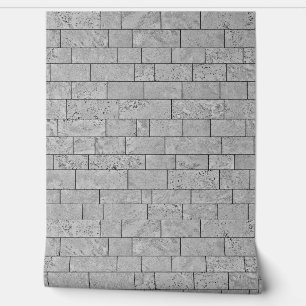 Grey brick tile pattern wallpaper