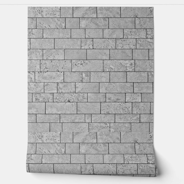 Grey brick tile pattern wallpaper (Unrolling)