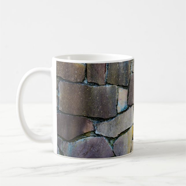 Grey brick wall coffee mug (Left)