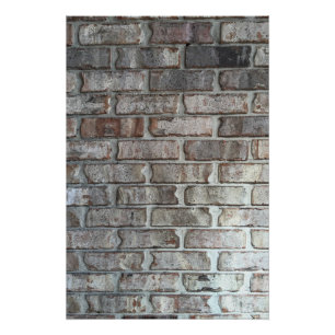 Grey Brick Wall Grunge Bricks Background Texture Poster