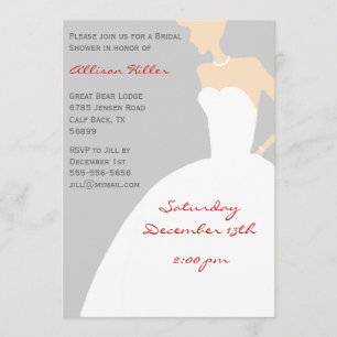 Grey Bridal Shower Invitation