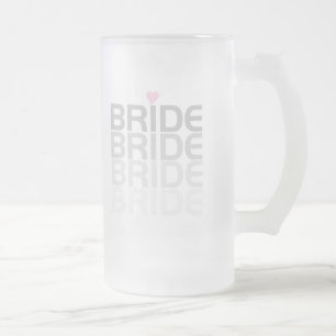 Grey Bride Fade Frosted Glass Beer Mug