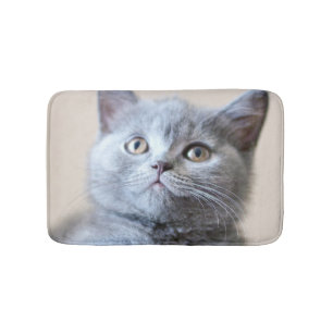 Grey British Shorthair Cat Bath Mat