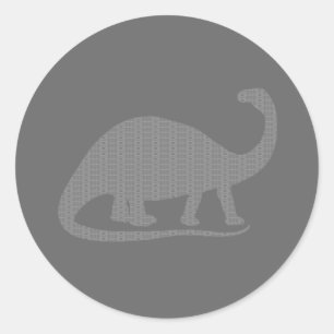 Grey Brontosaurus Classic Round Sticker