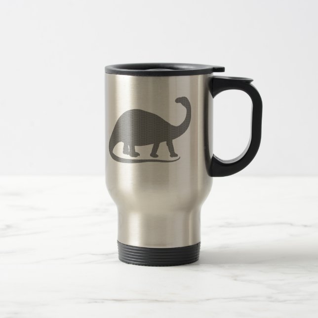 Grey Brontosaurus Travel Mug (Right)