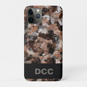 Grey, Brown and Black Paint Splatters iPhone 11 Pro Case