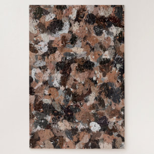 Grey, Brown and Black Paint Splatters  Jigsaw Puzzle