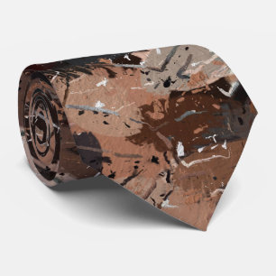Grey, Brown and Black Paint Splatters  Tie