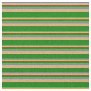 Grey, Brown, and Green Coloured Stripes Fabric
