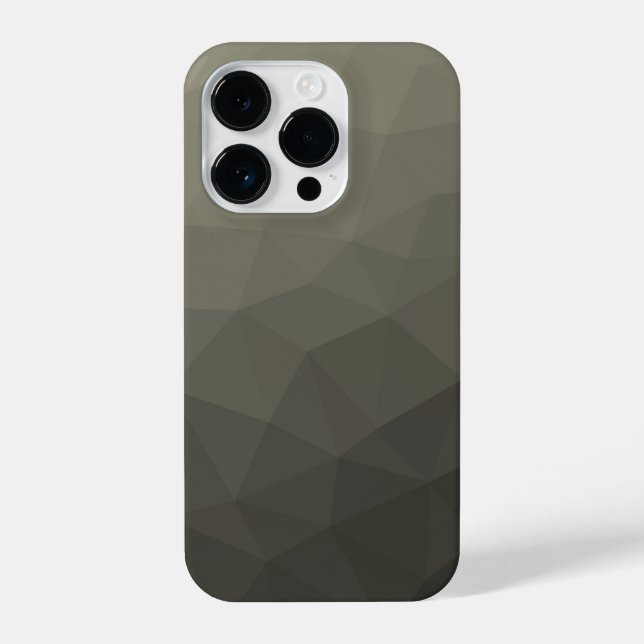 Grey brown army military gradient geometric mesh iPhone case (Back)