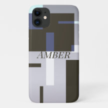 Grey Brown Colour Block Geometric Personalised